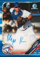 2019 Bowman Chrome Prospects Autographs #CPAAK Alejandro Kirk Blue Refractor Baseball Card