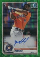 2020 Bowman Chrome Rookie Autographs #CRAYA Yordan Alvarez Green Refractor Baseball Card