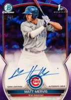 2023 Bowman Sapphire Edition Chrome Prospects Autographs #BSPAMM Matt Mervis Purple Baseball Card