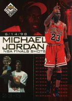 1998 Upper Deck Choice Preview NBA Finals Shot #8 Michael Jordan 6/14/98 Basketball Card
