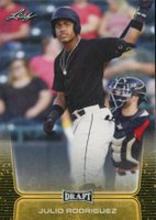 2020 Leaf Draft #8 Julio Rodriguez Gold Baseball Card