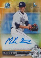 2017 Bowman Draft Chrome Draft Picks Autographs  #CDAMG  MacKenzie Gore Gold Refractor Baseball Card