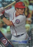 2016 Topps Chrome #32 Trea Turner Black Refractor Baseball Card