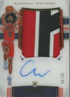 2019 Panini National Treasures #120 Coby White Patch Autograph-Stars & Stripes Basketball Card