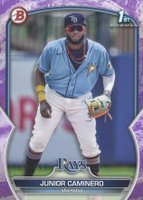 2023 Bowman Paper Prospects #BP61 Junior Caminero Purple Pattern Baseball Card