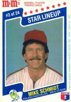 1987 M & M's Perforated #3 Mike Schmidt Baseball Card