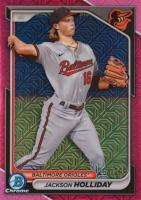 2024 Bowman Mega Box Chrome Prospects #47 Jackson Holliday Fuchsia Refractor Baseball Card