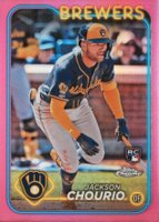 2024 Topps Chrome #161 Jackson Chourio Pink Refractor Baseball Card