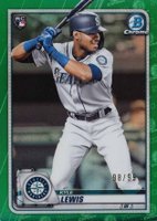 2020 Bowman Chrome #90 Kyle Lewis Green Refractor Baseball Card