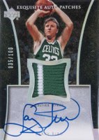2004 UD Exquisite Collection Autograph Patches #AP-LB Larry Bird Basketball Card