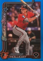 2025 Topps #220 Jackson Holliday Blue Rainbow Foil Baseball Card