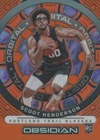 2023 Panini Obsidian Orbital #3 Scoot Henderson Electric Etch Orange Flood Basketball Card