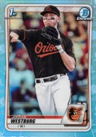 2020 Bowman Draft #BD111 Jordan Westburg Chrome-Sky Blue Refractor Baseball Card