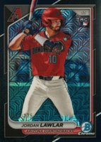 2024 Bowman Mega Box Chrome #96 Jordan Lawlar Navy Refractor Baseball Card