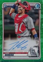 2020 Bowman Chrome Prospect Autographs #CPAIH Ivan Herrera Green Refractor Baseball Card