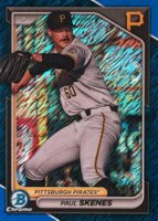 2024 Bowman Chrome Prospects #BCP125 Paul Skenes Blue Shimmer Refractor Baseball Card