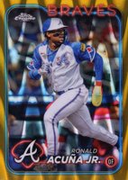 2024 Topps Chrome #250 Ronald Acuna Jr. Gold Raywave Baseball Card