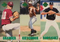 1993 Classic 4 Sport Tri-Cards # Jeff Granger/Brooks Kieschnick/Alex Rodriguez Baseball Card