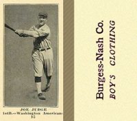1916 Burgess-Nash Co. #93 Joe Judge Baseball Card