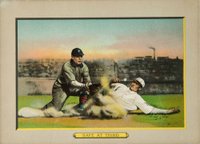 1911 Turkey Reds #46 Safe At Third Checklist Back Baseball Card