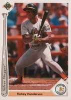 1991 Upper Deck Silver Sluggers #SS3 Rickey Henderson Baseball Card