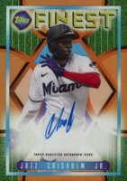 2022 Topps Finest Flashbacks 1995 Finest Autograph #JC Jazz Chisholm Jr. Orange Refractor Baseball Card