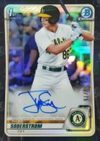2020 Bowman Draft Chrome Draft Picks Autographs #CDATS Tyler Soderstrom Black Refractor Baseball Card