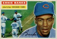 1956 Topps #15g Ernie Banks Gray back Baseball Card