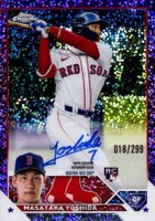 2023 Topps Chrome Rookie Autograph #RAMY Masataka Yoshida Purple Speckle Baseball Card