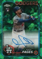 2024 Topps Chrome Sapphire Update Series Chrome Sapphire Autographs #AP Andy Pages Green Baseball Card