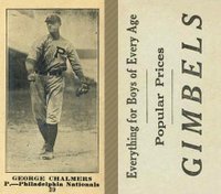 1916 Gimbels #29 George Chalmers Baseball Card