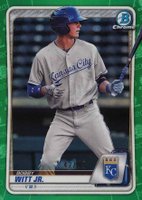 2020 Bowman Chrome Prospects #BCP160 Bobby Witt Jr. Green Refractor Baseball Card