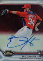 2012 Finest Autograph Rookies #AR-BH Bryce Harper Red Refractor Baseball Card