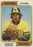 1974 Topps #197s Vicente Romo San Diego Baseball Card