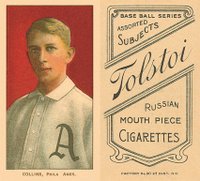 1909 White Borders Tolstoi #101 Eddie Collins Philadelphia Baseball Card