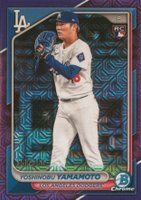 2024 Bowman Chrome Mega Box #73 Yoshinobu Yamamoto Purple Refractor Baseball Card