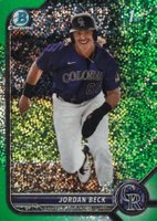 2022 Bowman Draft #BDC34 Jordan Beck Chrome-Green Sparkle Refractor Baseball Card