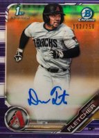 2019 Bowman Draft Chrome Draft Picks Autograph #CDADF Dominic Fletcher Purple Refractor Baseball Card