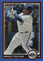 2010 Bowman Chrome #61 Prince Fielder Blue Refractor Baseball Card