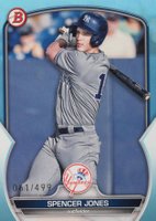2023 Bowman Draft #BD196 Spencer Jones Sky Blue Baseball Card
