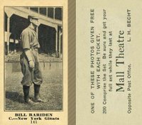 1916 Mall Theatre #141 Bill Rariden Baseball Card