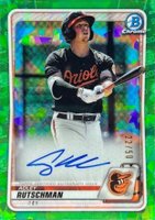 2020 Bowman Chrome Sapphire Edition Autographs #BSPAAR Adley Rutschman Green Baseball Card