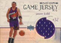 1999 Upper Deck Encore Game Jersey Autograph #JK-J Jason Kidd Game Jersey Basketball Card
