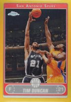 2006 Topps Chrome #2 Tim Duncan Gold Refractor Basketball Card