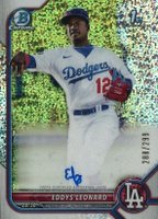 2022 Bowman Chrome Prospect Autographs #CPAEL Eddys Leonard Speckle Refractor Baseball Card