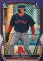 2023 Bowman Chrome Prospects #BCP71 Roman Anthony Purple Refractor Baseball Card
