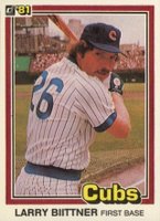 1981 Donruss #515 Larry Biittner Baseball Card