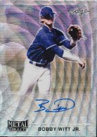 2021 Leaf Metal Draft 1990 Leaf Autographs #BWJ Bobby Witt Jr. Silver Wave Baseball Card