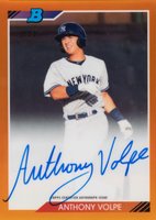 2020 Bowman Heritage Chrome Autographs #AV Anthony Volpe Orange Refractor Baseball Card