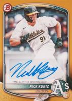 2025 Bowman Bowman Prospect Autographs #BPANK Nick Kurtz Gold Baseball Card